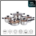 Home cook ware 10 pcs stainless steel cookware set with glass lid